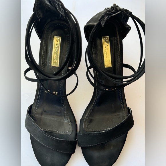 Black Paloma Shoes Strappy Block Sandals Made in Spain Size 26 US Size 8 Vintage - Picture 7 of 7